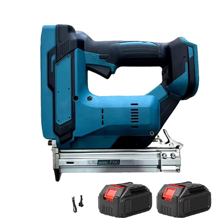Електрически пистолет за пирони, безчетков мотор, комплект с 2 батерии, 30 мм, съвместим с 18V батерии