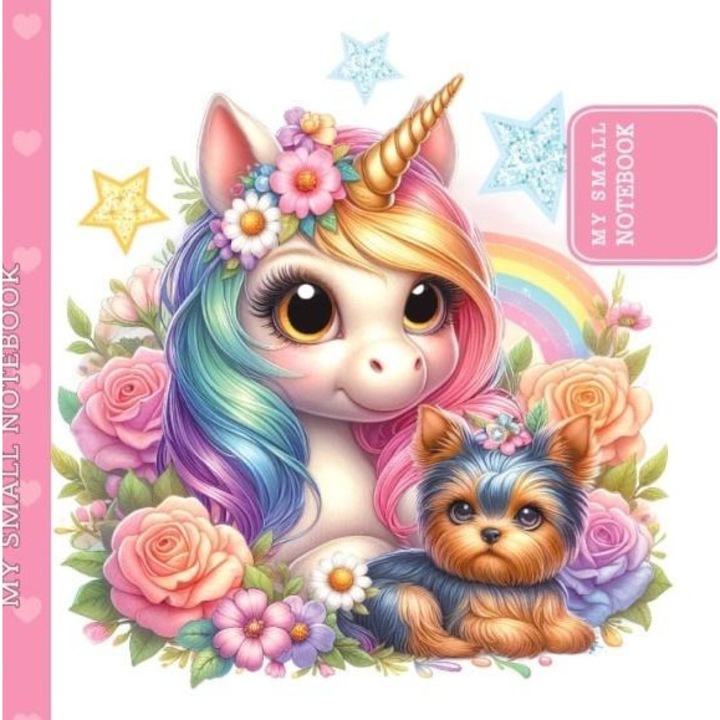 Caiet FRESH, 100x100mm, 48 pagini, coperta tare, design unicorni si caini
