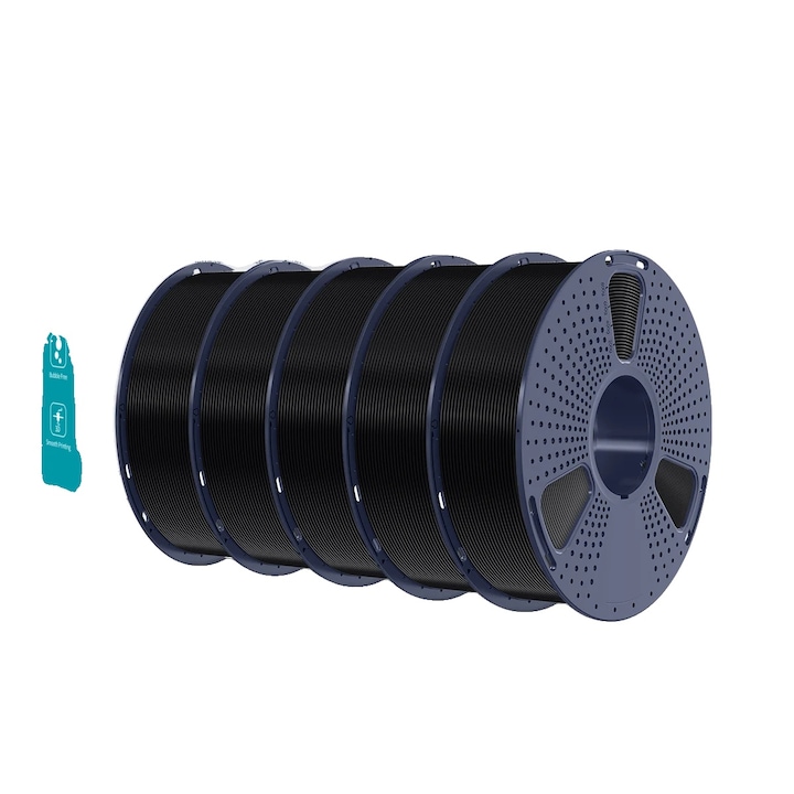 Filament 3D, 5 kg PETG, fekete, nagy tartósságú