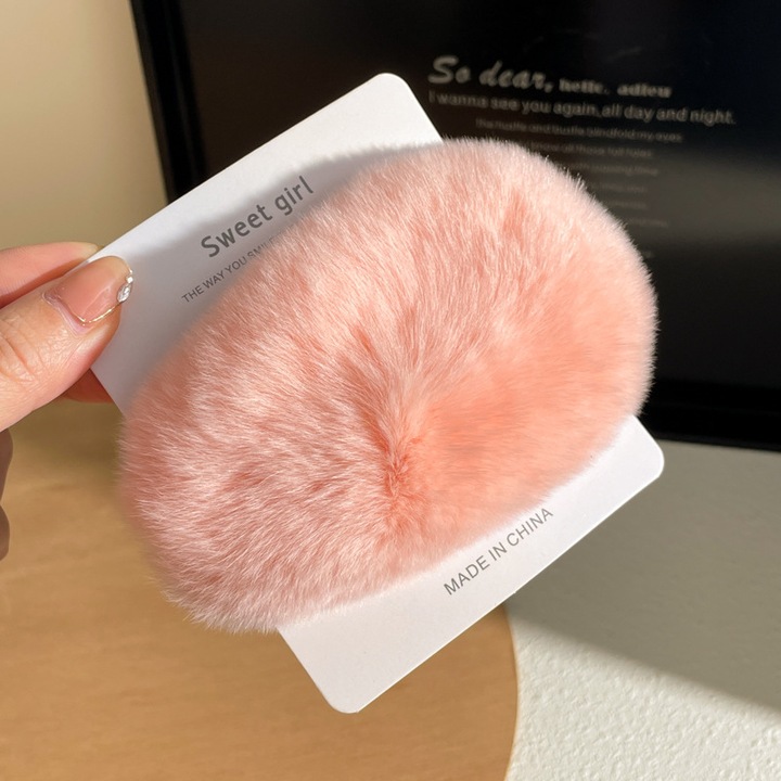 Щипка за коса KENSUI, есен-зима, заек, розова, 11 см