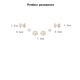 Cercei din argint S925 cu perle sintetice, design elegant, auriu, set de sase, 0.6x1.2x1.3cm