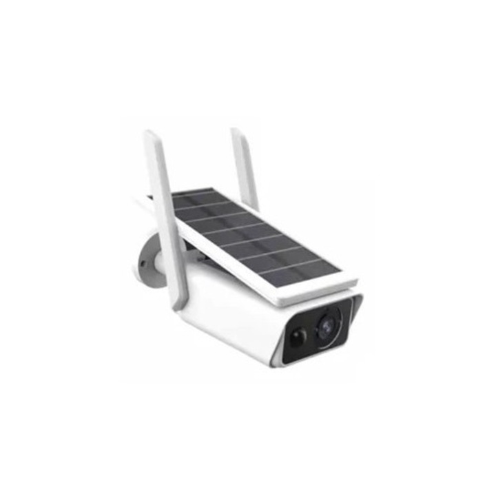 Camera de supraveghere Szsmart XM4 4MP, alimentare solara, viziune nocturna IR, impermeabila, alba