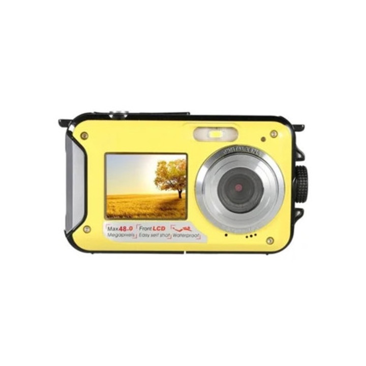 Водоустойчива цифрова компактна фотокамера, Full HD 2.7K, 48MP, 16X