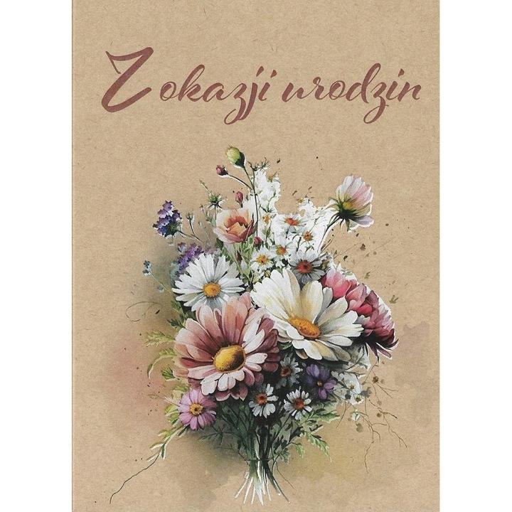 Felicitare TREND Urodziny cu plic si urari