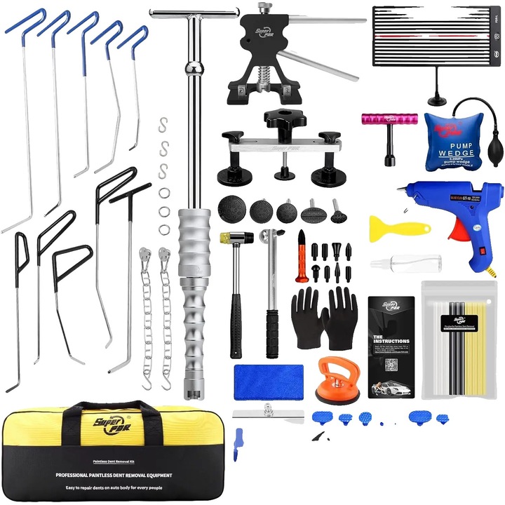 Set 118Pcs Scule pentru Repararea Dentarilor Auto, Design Prietenos cu Utilizatorul, Plastic, Dimensiuni Standard