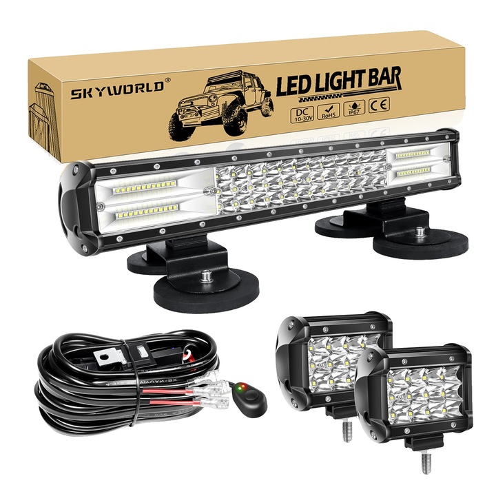 Bara de lumina LED, 17in, 2X36W, constructie durabila, modele de fascicul versatile