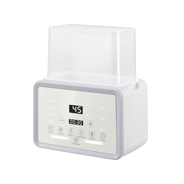 Incalzitor Sterilizator Biberoane si Suzete, Rqiurpn, Electric, Prepare Rapida Lapte si Alimente, Dezghetare, Fierbere, Mentine Temperatura 24 ore, Ecran LCD, Temperatura Reglabila