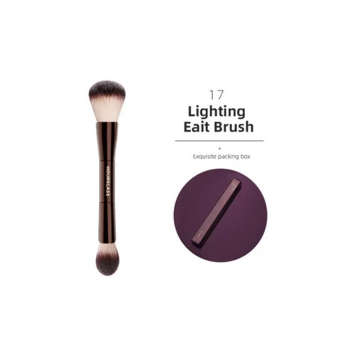 Set pensule machiaj, Aquaforge, pentru pudra, fond de ten, corector, blush, bronzer, fard de pleoape, 8 bucati