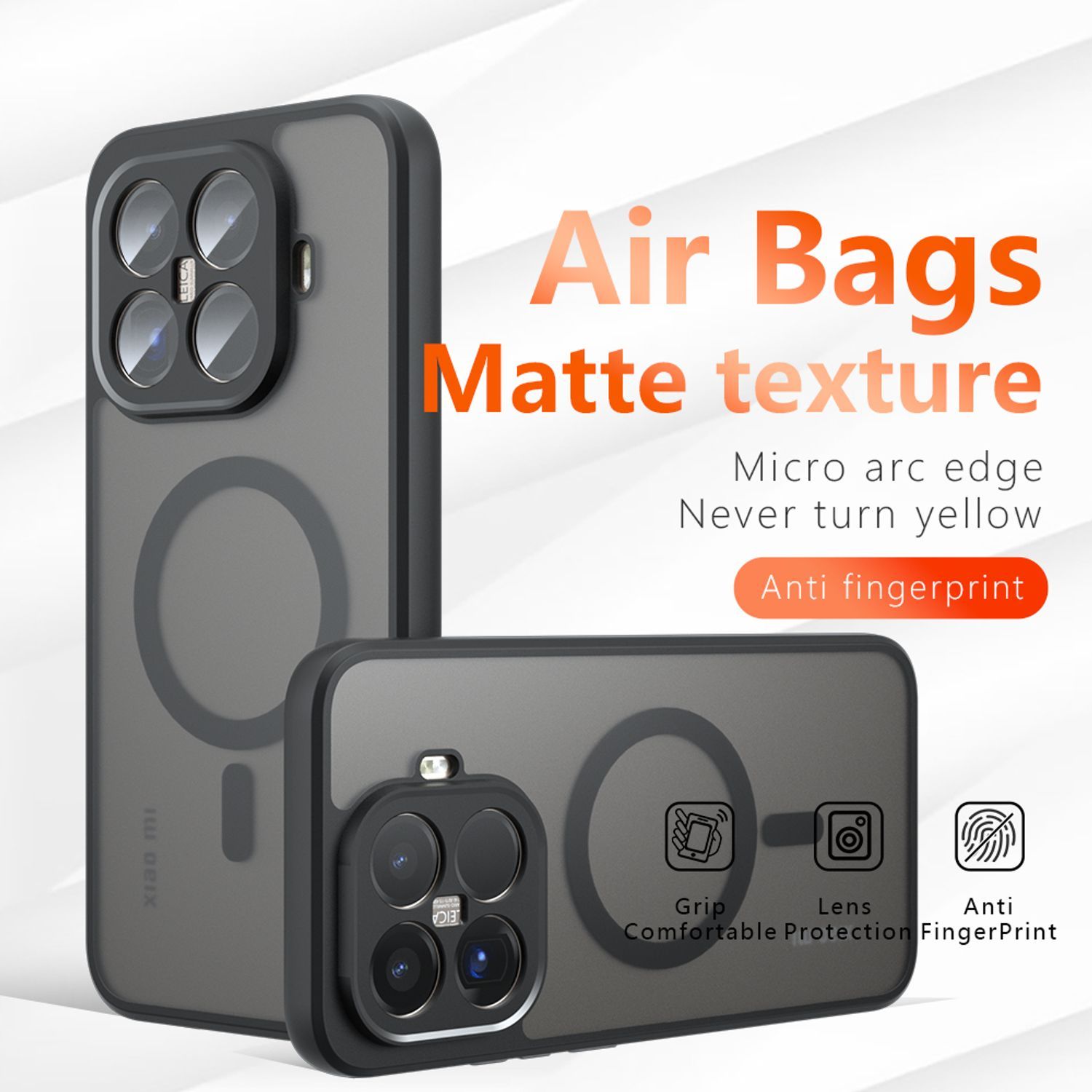 Husa Telefon pentru Xiaomi 15T Pro, Compatibila cu MagSafe, Carcasa Magnetica Integrata, Anti-Soc, Neagra