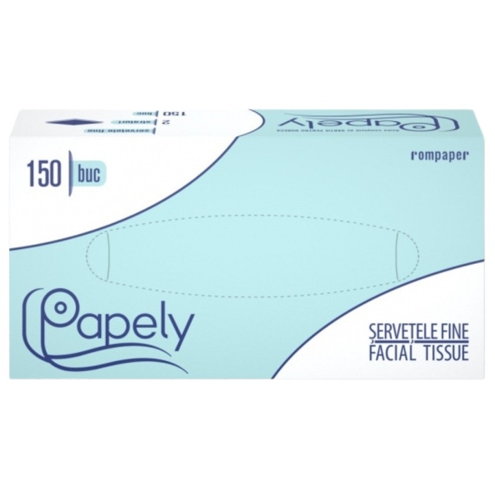 Set 21 x Servetele faciale Papely, albe, 2 straturi, 150 buc/cutie – total 3150 bucati