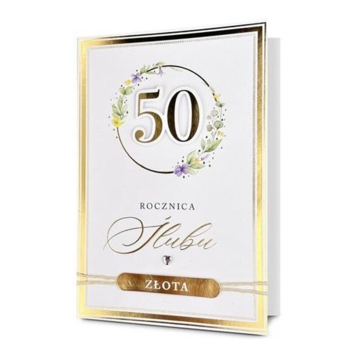 Felicitare, Pan Dragon, Rocznica casatorie 50, multicolor, 13x19cm, set cu envelopa