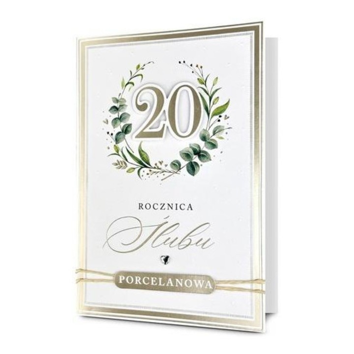 Felicitare Pan Dragon, Rocznica slubu 20, 13x19cm, cu elemente 3D, set cu envelopa