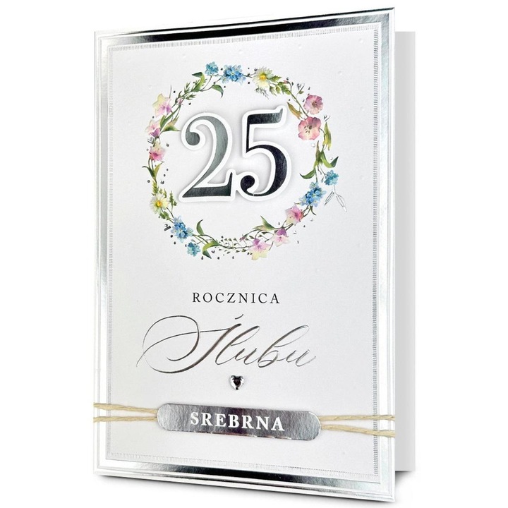 Felicitare Pan Dragon, Karnet Rocznica slubu 25, 13x19cm, cu elemente 3D, set cu envelopa