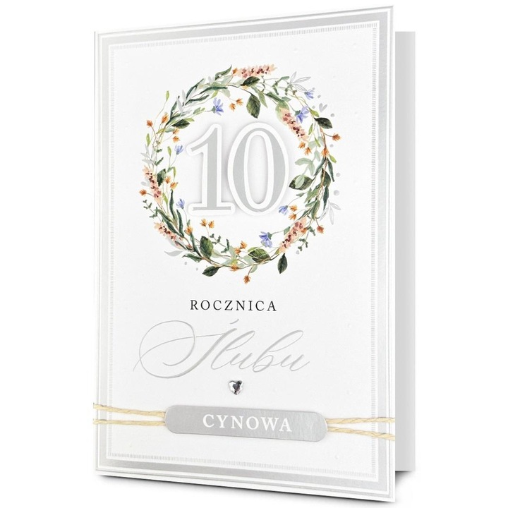 Felicitare Pan Dragon, Rocznica casatorie 10, 13x19cm, cu elemente 3D, set cu envelopa