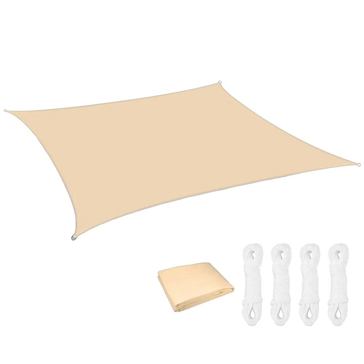 Panza de umbra, protectie UV, design rezistent la apa, galben deschis, 600CMx400CM