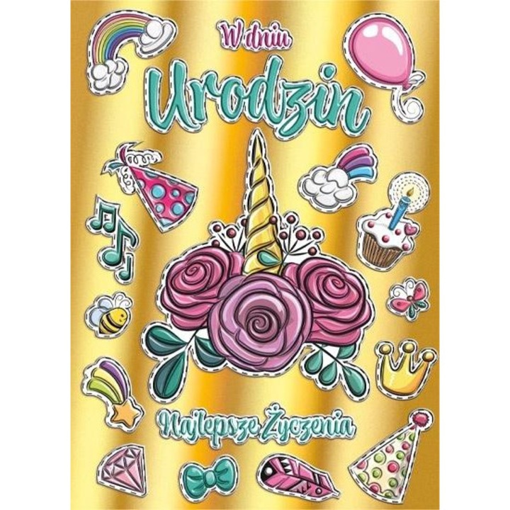 Felicitare Henry B6, zlocita, cu plic, set