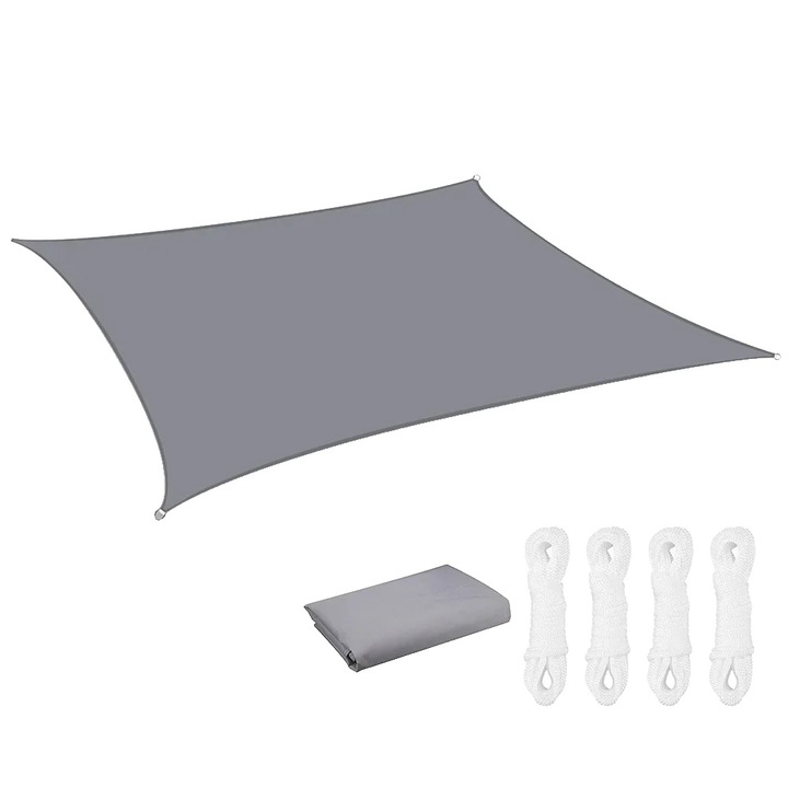 Umbra de soare, 600CMx400CM, gri, design rezistent la apa