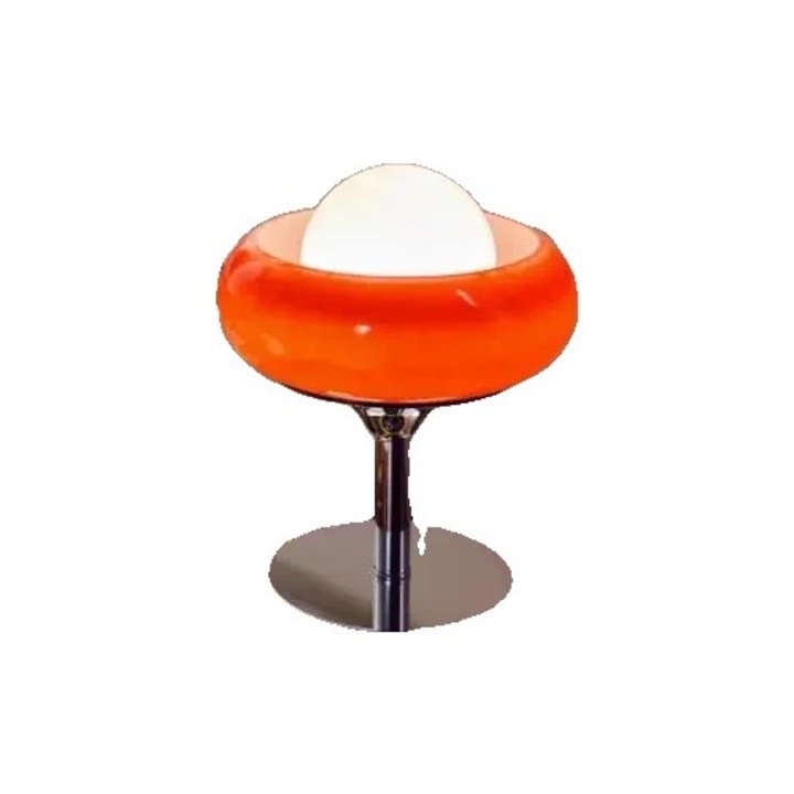 Veioza rosie, design contemporan, functie dimabila, iluminare calda