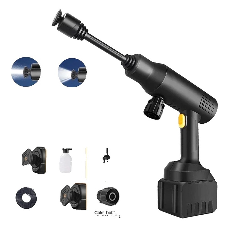Pistol de spalat auto, curatare cu presiune, tip cordless, 36Bar, fara baterie