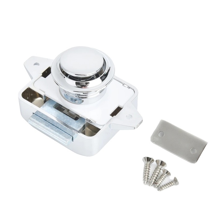 Комплект от 10 катинара, Carlock001, ABS и цинкова сплав, 26 мм, хром