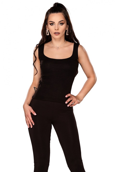 Черна тениска от тетра, S-M