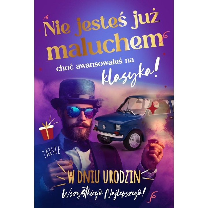 Felicitare Armin Style, Karnet Urodziny, 13x21cm, cu zloceniami sau srebrzeniami