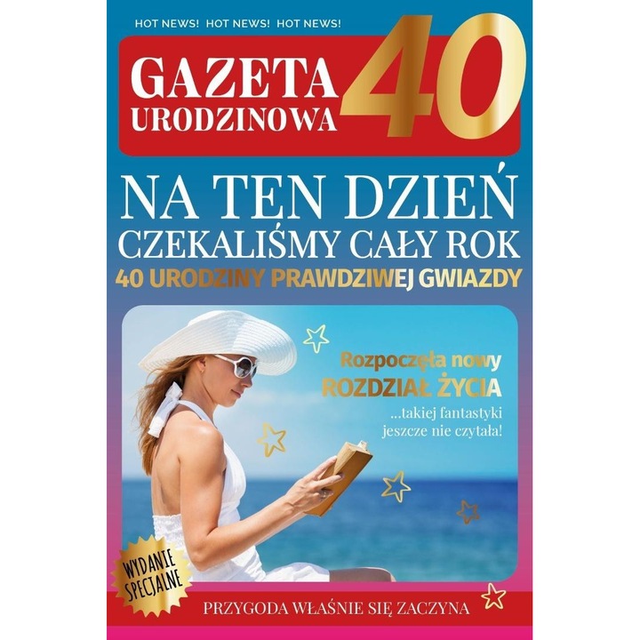 Felicitare Armin Style Urodziny gazeta 40, 13x21cm, cu zloceniami si srebrzeniami