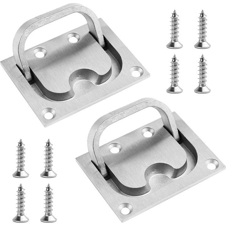 Maner inelar incastrat Yakumuz, inox, rezistent, set 2 buc, argintiu