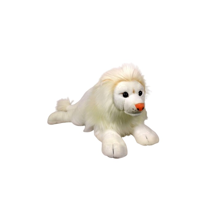 Jucarie din plus Leu Alb, 60 cm