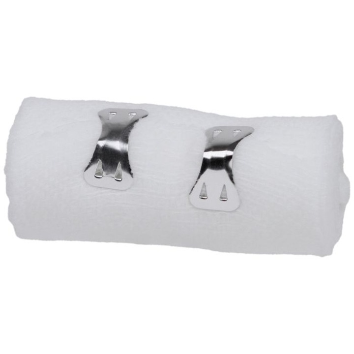 Fasa elastica pansament, PRIMA, cu cleme, 10cmx5m