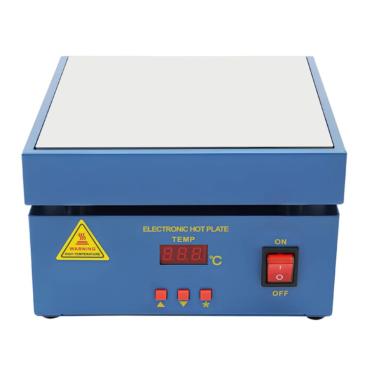 PCB előmelegítő, Forrasztó fűtőlemez, 800 W, LCD kijelző, Állítható hőmérséklet, SMD/PCB javításokhoz, Kék