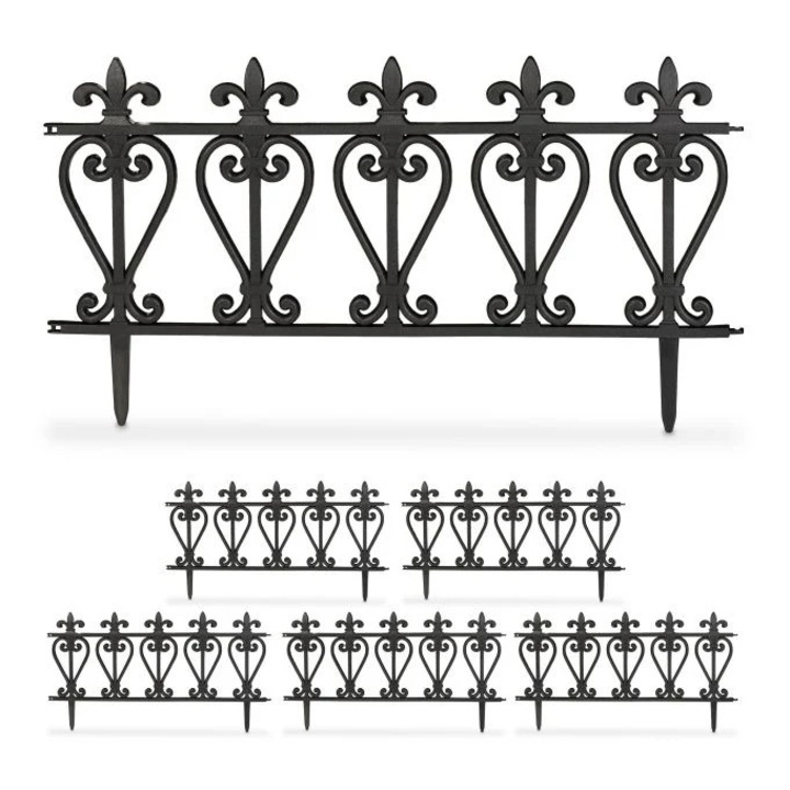 Dekoratív szegély B2X, 6 db-os készlet, fekete, 62x33, 5x8cm