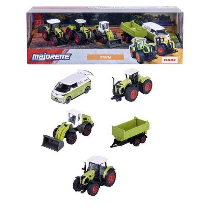 Set cadou Majorette 5 mașini mici - Claas Farm (8503105002)