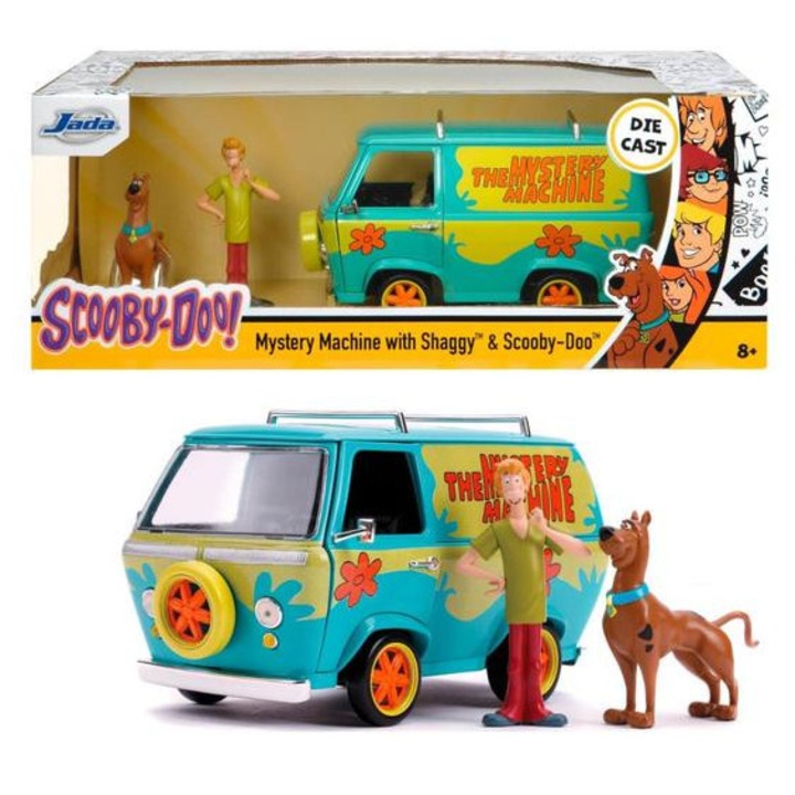 Jada Toys 9331720314R00 Scooby-Doo Mystery Van mașină metalică, cu figurine 1:24