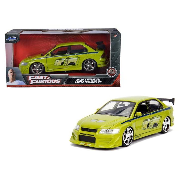 Jada Toys 9399788314R00 Fast & Furious 2002 Mitsubishi model de mașină din metal 1:24