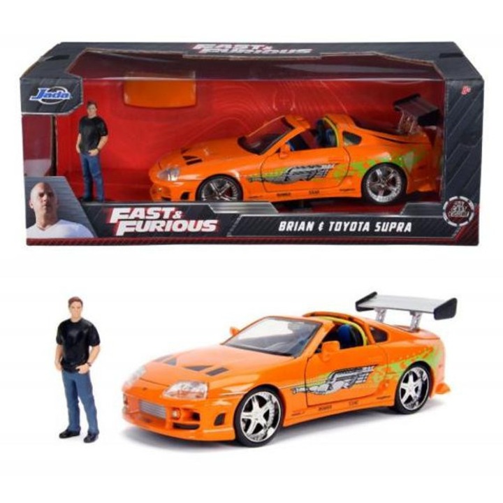 Jada Toys 9330738314R00 Fast & Furious Brian 1995 Toyota Supra model de mașină din metal 1:24