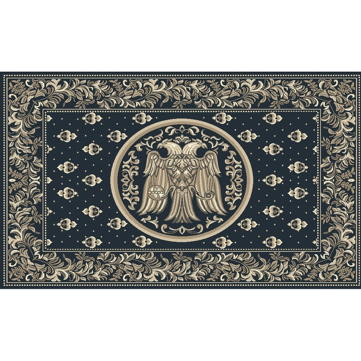 Covor Elena Bisericesc, Albastru, Emblema Pe Lungime, 200cm x 290cm, 710084/62922