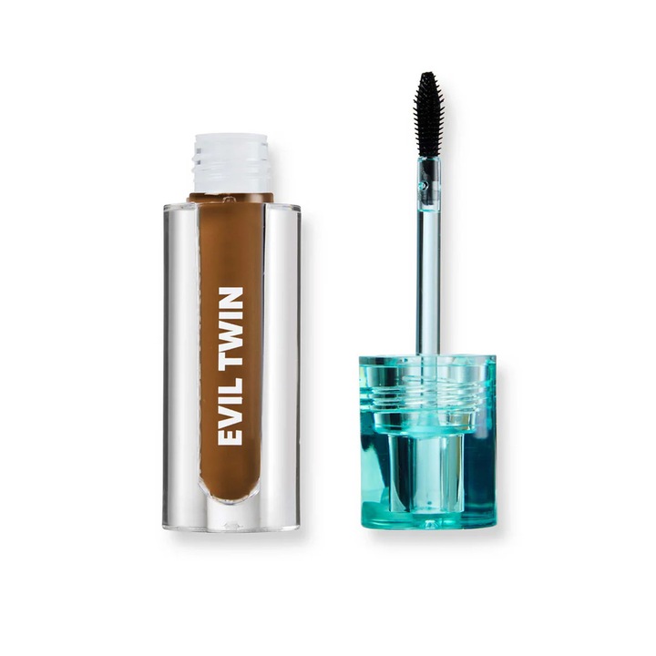 Gel de stilizare sprancene Trouble Maker Evil Twin Dark Brown 3ml, aplicator perie