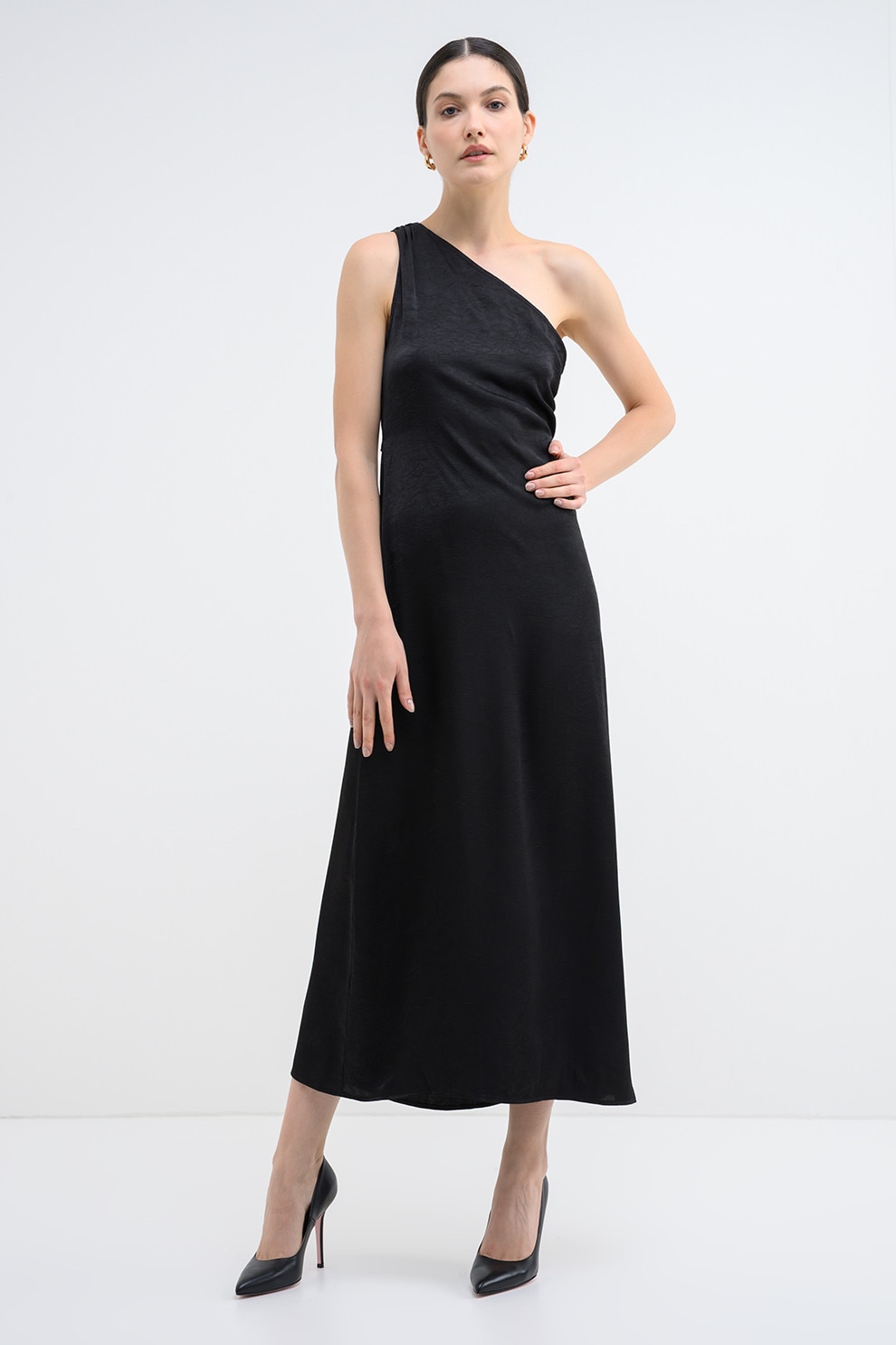 Vero Moda, Rochie cu decolteu pe un umar Mollie, Negru, M