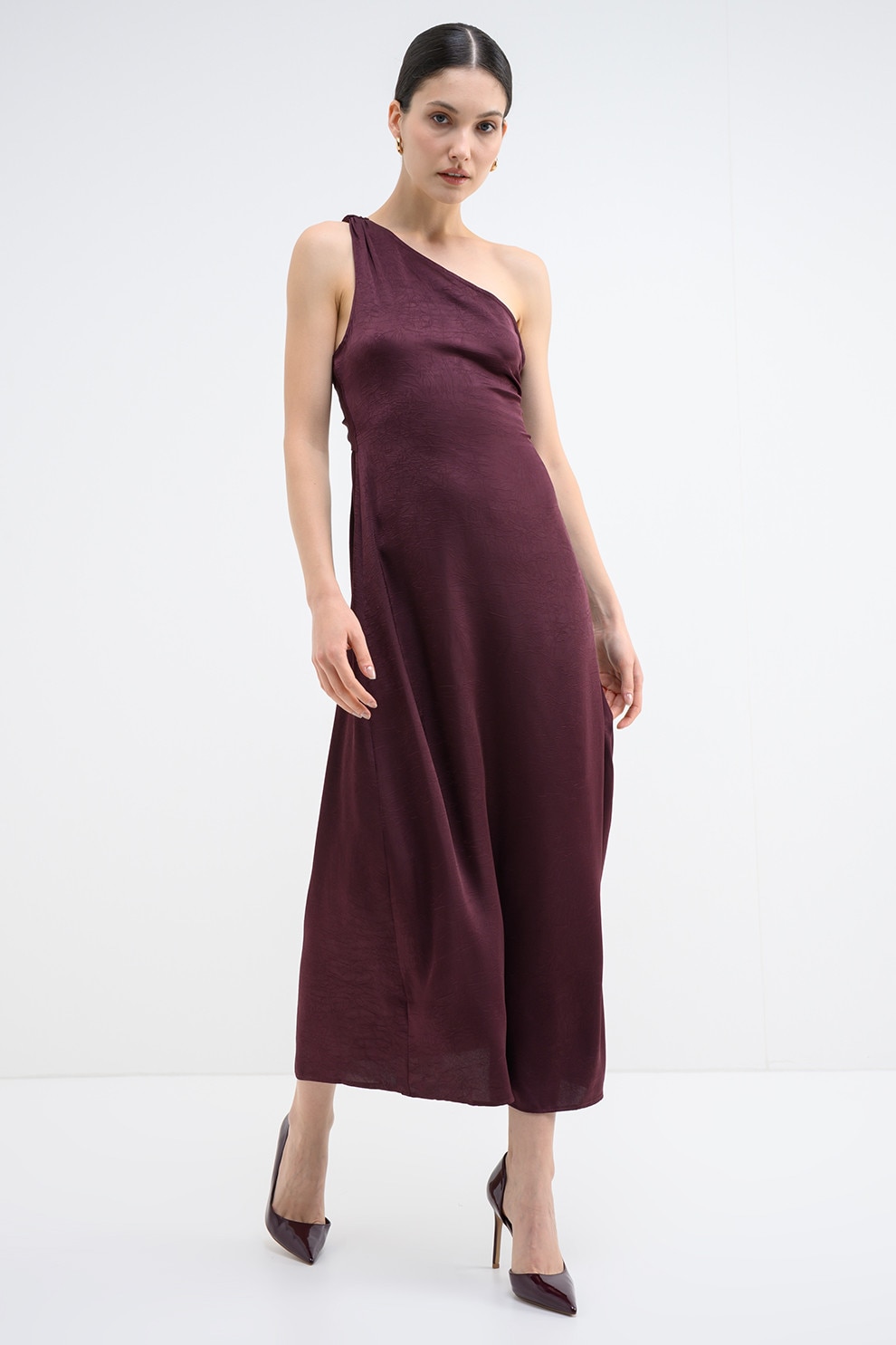 Vero Moda, Rochie cu decolteu pe un umar Mollie, Violet tyrian, M