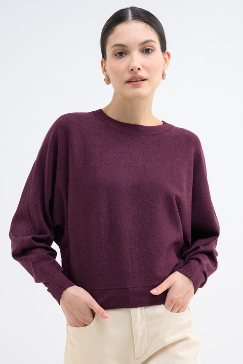 Vero Moda, Pulover cu insertii de lurex Happy, Violet tyrian