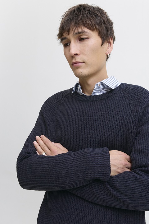 Jack & Jones, Пуловер с реглан ръкави, Тъмносин