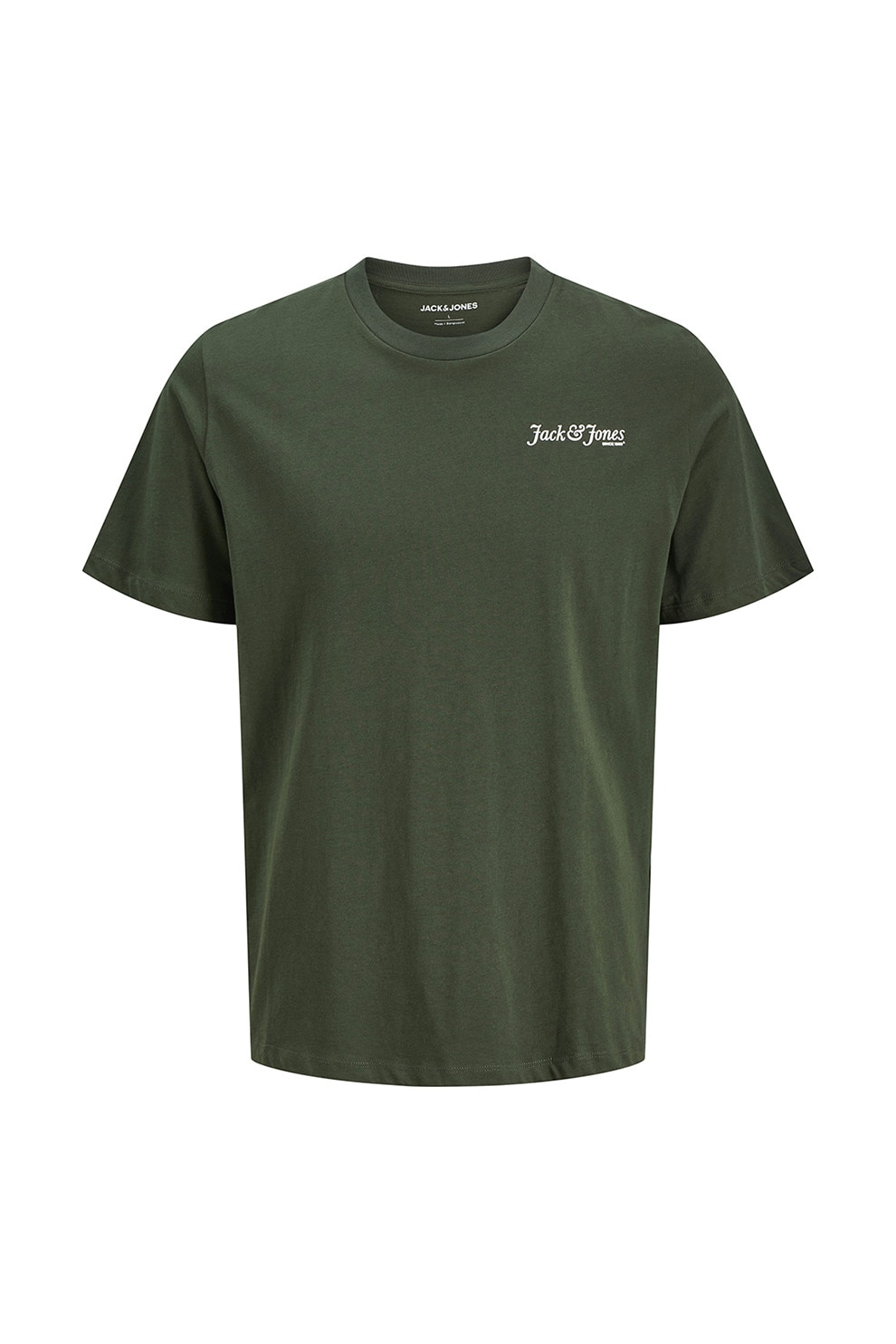 Jack & Jones, Tricou din bumbac cu imprimeu, Verde inchis, 176 CM