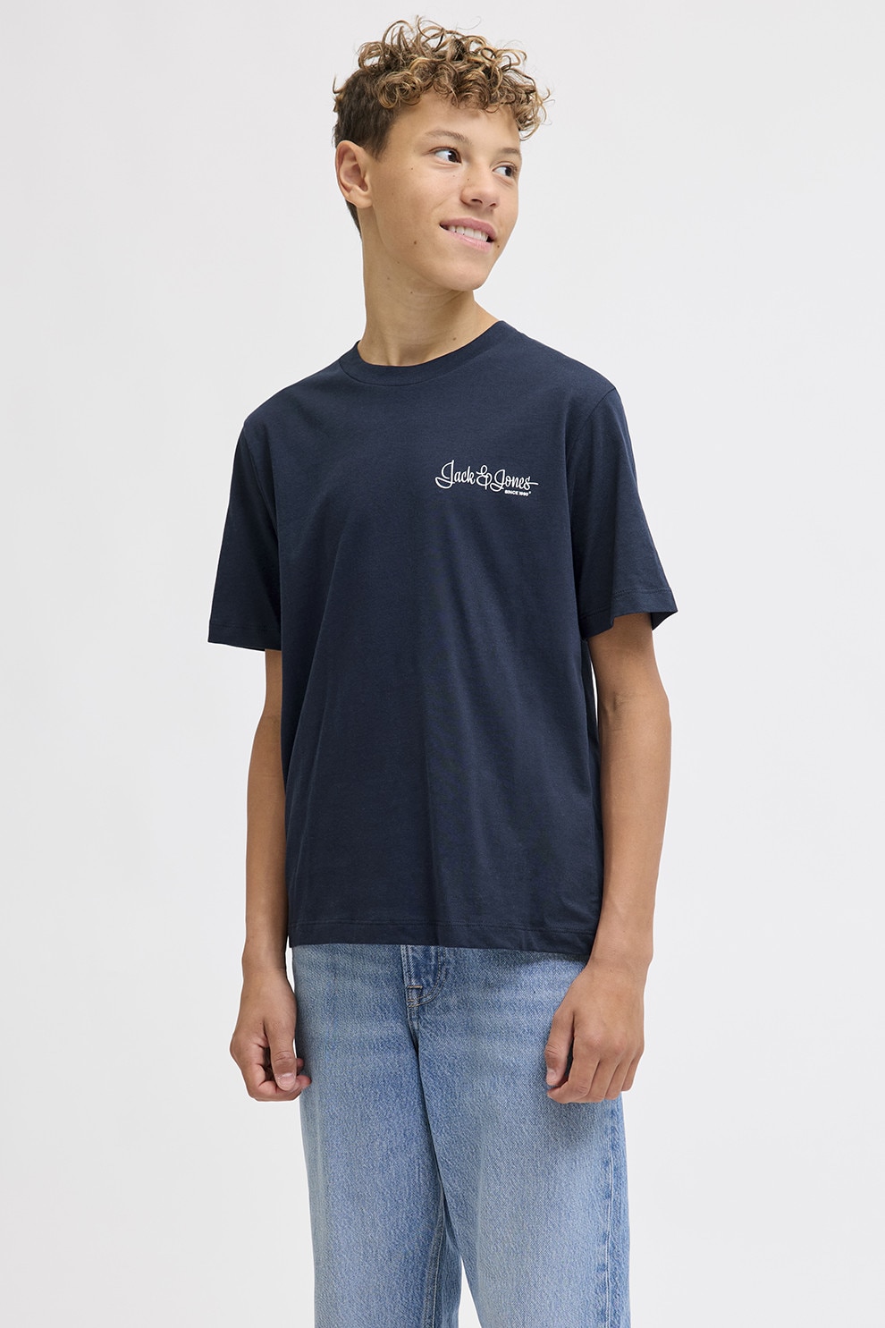 Jack & Jones, Tricou din bumbac cu imprimeu, Bleumarin, 164 CM