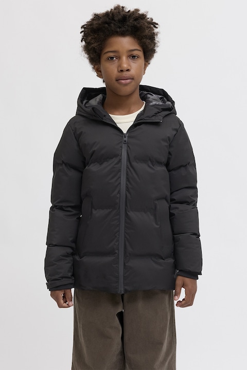 Jack & Jones, Geaca cu vatelina si gluga, Negru