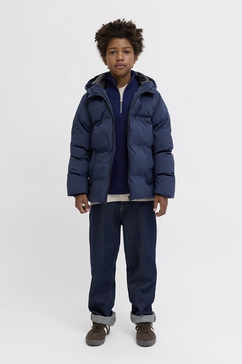 Jack & Jones, Geaca cu vatelina si gluga, Bleumarin