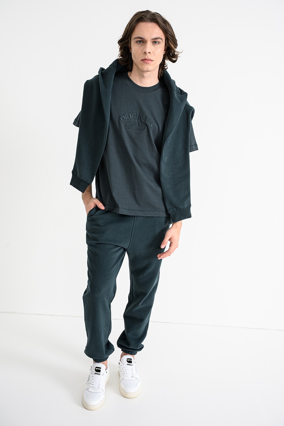 Jack & Jones, Tricou lejer din bumbac Bleeker, Verde padure, XL