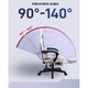 Scaun Gaming Ergonomic Premium DOWINX®, Suport Lombar Cu Masaj USB, Tapiterie Textil Rezistenta, Recliner 90-170°, Perne Reglabile Lombara Si Cervicala, Suport Picioare Retractabil, Cotiere Confortabile, Cadru Solid Rezistent 150 Kg, Scaun Gaming Ivory