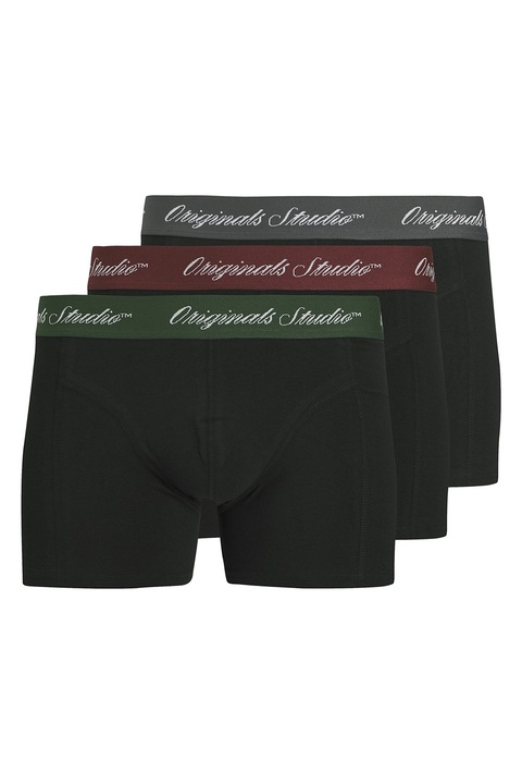 Jack & Jones, Set de boxeri - 3 perechi, Verde/Visiniu/Negru