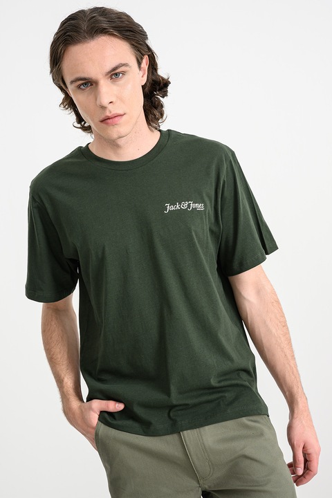 Jack & Jones, Yuki kerek nyakú pamutpóló, Halvány khaki